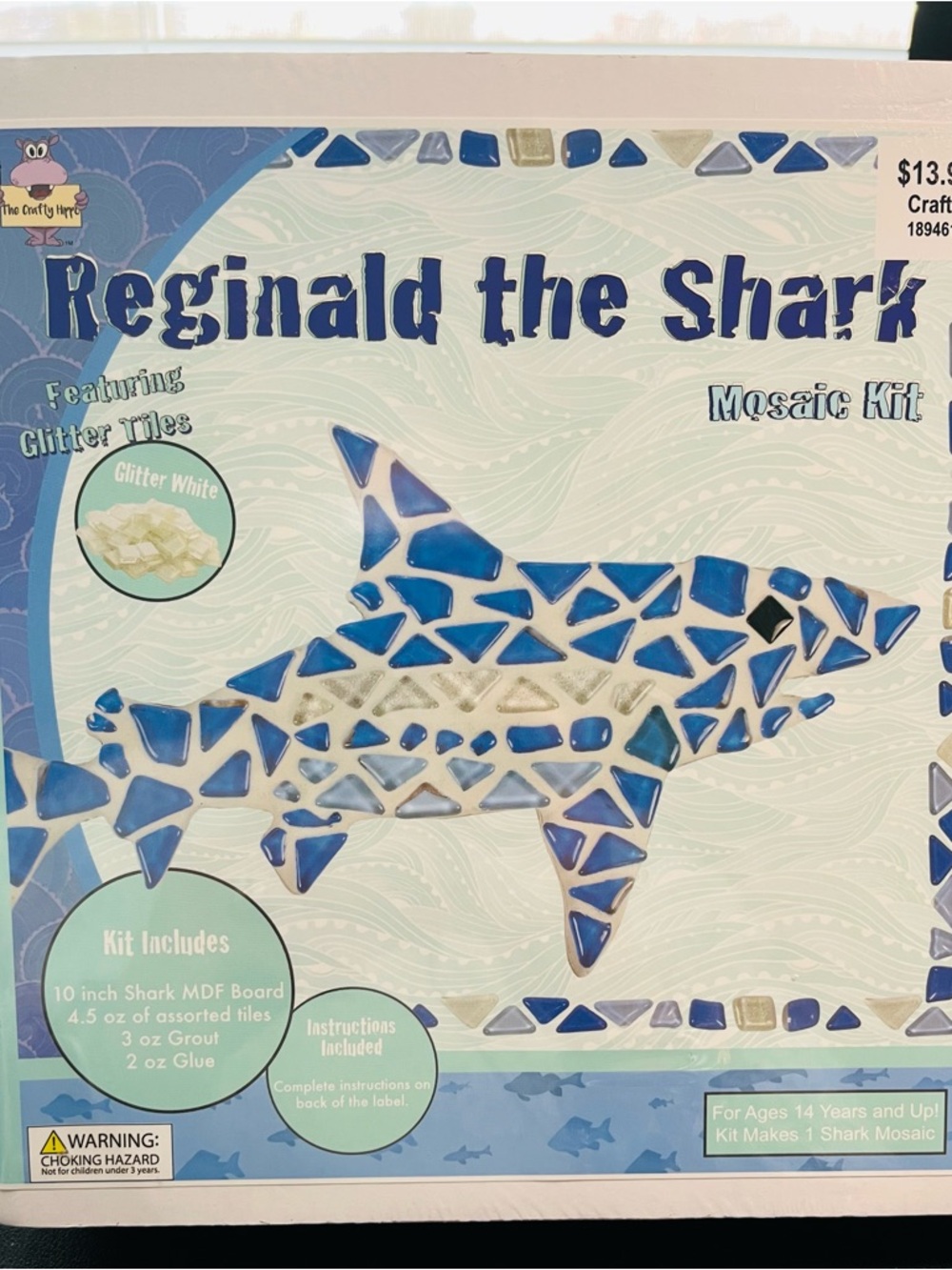 The Crafty Hippo Mosaic Kits- Mishell the Mermaid & Reginald the Shark. NIB - Picture 4 of 7